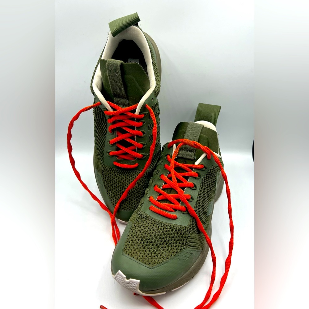 Veja Olive Green Sneakers with Red Accents-SOLD